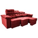 Ver imagem 6 de Sofá Itália 2.25M Retrátil e Reclinável Tecido Suede Vermelho - Cama Inbox