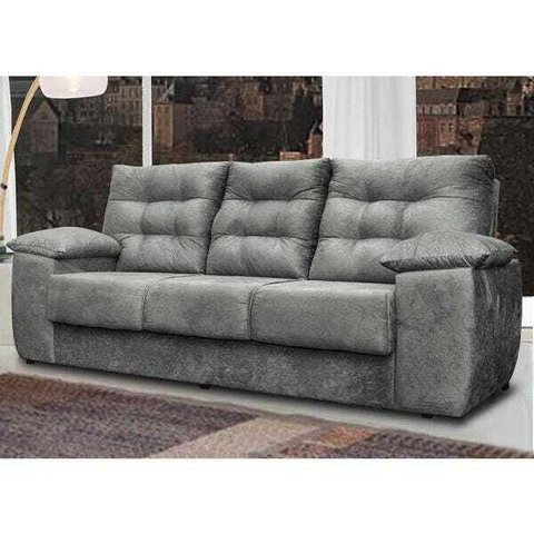 Sofá Luxemburgo 3 Lugares 2.02M Tecido Suede Cinza