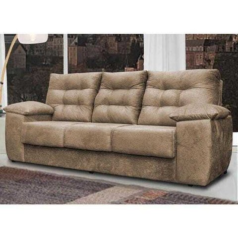 Sofá Luxemburgo 3 Lugares 2.02M Tecido Suede Castor