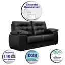 Ver imagem 3 de Sofá Luxemburgo 2 Lugares 1.52m Tecido Courino Preto