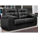 Ver imagem 1 de Sofá Luxemburgo 2 Lugares 1.52m Tecido Courino Preto