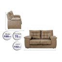 Ver imagem 2 de Sofá Luxemburgo 2 Lugares 1.52M Tecido Suede Castor