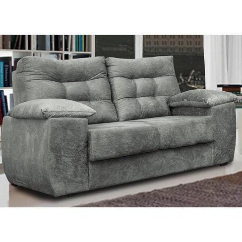 Sofá Luxemburgo 2 Lugares 1.52M Tecido Suede Cinza