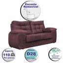Ver imagem 3 de Sofá Luxemburgo 2 Lugares 1.52M Tecido Suede Vinho