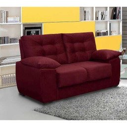 Sofá Luxemburgo 2 Lugares Tecido Suede Vinho - Móveis Marfim - 1