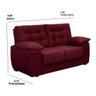 Sofá Luxemburgo 2 Lugares Tecido Suede Vinho - Móveis Marfim - 2