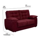 Ver imagem 2 de Sofá Luxemburgo 2 Lugares Tecido Suede Vinho - Móveis Marfim