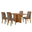 Ver imagem 2 de Mesa de Jantar Olímpia 120cm Mdf Canto Copo e com 4 Cadeiras Athenas
