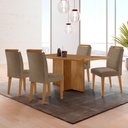 Ver imagem 1 de Mesa de Jantar Olímpia 120cm Mdf Canto Copo e com 4 Cadeiras Athenas