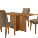 Ver mais imagens de Mesa de Jantar Olímpia 120cm Mdf Canto Copo e com 4 Cadeiras Athenas