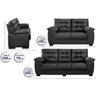 Conjunto Sofá Luxemburgo 3 e 2 Lugares 1.52m e 2.02m Courino Preto - 2