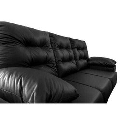 Conjunto Sofá Luxemburgo 3 e 2 Lugares 1.52M e 2.02M Courino Preto - 4