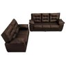 Conjunto Sofá Luxemburgo 3 e 2 Lugares 1.52m e 2.02m Courino Marrom - 6