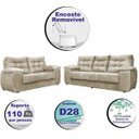 Ver imagem 3 de Conjunto Sofá Luxemburgo 3 e 2 Lugares 1.52M e 2.02M Suede Bege