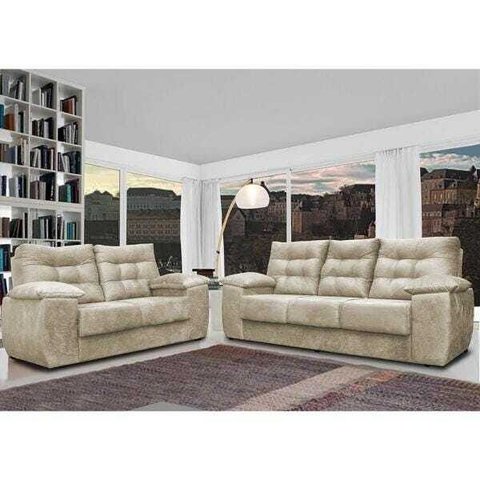 Conjunto Sofá Luxemburgo 3 e 2 Lugares 1.52M e 2.02M Suede Bege