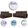 Conjunto Sofá Luxemburgo 3 e 2 Lugares 1.52M e 2.02M Suede Café - 3