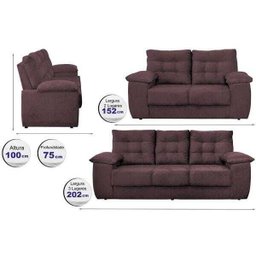 Conjunto Sofá Luxemburgo 3 e 2 Lugares 1.52M e 2.02M Suede Vinho - 2