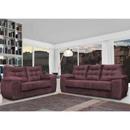 Conjunto Sofá Luxemburgo 3 e 2 Lugares 1.52M e 2.02M Suede Vinho - 1