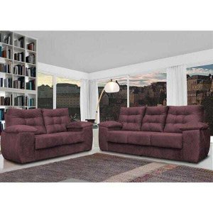 Conjunto Sofá Luxemburgo 3 e 2 Lugares 1.52M e 2.02M Suede Vinho