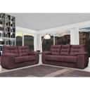 Ver imagem 1 de Conjunto Sofá Luxemburgo 3 e 2 Lugares 1.52M e 2.02M Suede Vinho