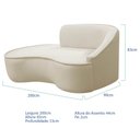 Ver imagem 5 de Kit Divã Recamier Orgânico Marrocos 200cm Lado Esquerdo e 1 Poltronas Amore Bouclé Bege
