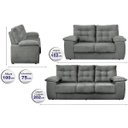 Ver imagem 3 de Conjunto Sofá Luxemburgo 3 e 2 Lugares 1.52M e 2.02M Suede Cinza