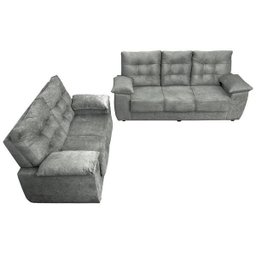 Conjunto Sofá Luxemburgo 3 e 2 Lugares 1.52M e 2.02M Suede Cinza - 6
