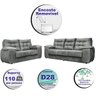 Conjunto Sofá Luxemburgo 3 e 2 Lugares 1.52M e 2.02M Suede Cinza - 4