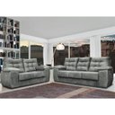 Ver imagem 1 de Conjunto Sofá Luxemburgo 3 e 2 Lugares 1.52M e 2.02M Suede Cinza