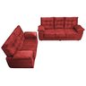 Conjunto Sofá Luxemburgo 3 e 2 Lugares 1.52M e 2.02M Suede Vermelho - 6