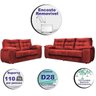 Conjunto Sofá Luxemburgo 3 e 2 Lugares 1.52M e 2.02M Suede Vermelho - 3