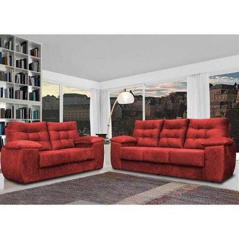 Conjunto Sofá Luxemburgo 3 e 2 Lugares 1.52M e 2.02M Suede Vermelho