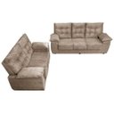 Ver imagem 4 de Conjunto Sofá Luxemburgo 3 e 2 Lugares 1.52M e 2.02M Suede Castor