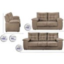 Ver imagem 2 de Conjunto Sofá Luxemburgo 3 e 2 Lugares 1.52M e 2.02M Suede Castor
