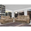 Ver imagem 1 de Conjunto Sofá Luxemburgo 3 e 2 Lugares 1.52M e 2.02M Suede Castor