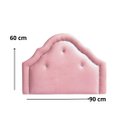 Ver imagem 3 de Cabeceira Solteiro Provençal Veludo Rosê Botôes e Tachas