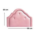 Ver imagem 3 de Cabeceira Solteiro Provençal Veludo Rosê Botôes e Tachas