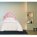 Ver imagem 2 de Cabeceira Solteiro Provençal Veludo Rosê Botôes e Tachas