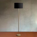 Ver imagem 2 de Luminária de Chão Piso Abajur Altura 1,6m Alumínio com Cúpula Redonda Ref 88 Dourado Cup Preto