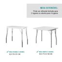 Ver imagem 4 de Mesa Dobrável Tampo Branco Tubos Cromados Carraro