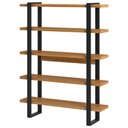 Ver imagem 2 de Estante para Livros 100% Mdf Industrial Concept 5 Prateleiras Freijó/preto - Panorama Móveis