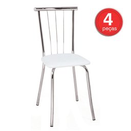 Cadeira 154 Cromada 4 Unidades Napa/Branca Carraro - 1