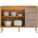 Ver imagem 2 de Balcão de Pia para Cozinha 120 cm 2 Portas Valena Cinamon/Nude