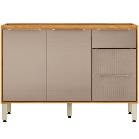 Balcão de Pia para Cozinha 120 cm 2 Portas Valena Cinamon/Nude