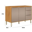 Ver imagem 3 de Balcão de Pia para Cozinha 120 cm 2 Portas Valena Cinamon/Nude
