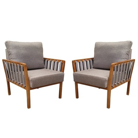 KIT 2 POLTRONAS DECORATIVA LUXO CALIFÓRNIA DORA BELA Califónia Cinza Linho 1005