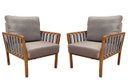 Ver imagem 1 de KIT 2 POLTRONAS DECORATIVA LUXO CALIFÓRNIA DORA BELA Califónia Cinza Linho 1005