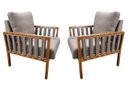 Ver imagem 2 de KIT 2 POLTRONAS DECORATIVA LUXO CALIFÓRNIA DORA BELA Califónia Cinza Linho 1005