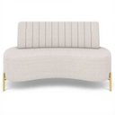 Ver imagem 5 de Sofá 2 Lugares 160cm Pés Aço Dourado Tamar Boucle Bege Z08 - Mpozenato