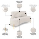 Ver imagem 3 de Sofá 2 Lugares 160cm Pés Aço Dourado Tamar Boucle Bege Z08 - Mpozenato